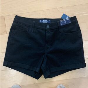 Hollister Women's Classic Black Jean Shorts Size 16 Waist 33